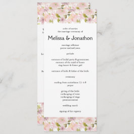 ピンク赤面マグノリアフローラ結婚式 プログラム