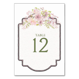 ピンク赤面マグノリア結婚フローラのテーブル番号 テーブルナンバー