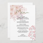 ピンク赤面マグノリア結婚フローラのメニュー メニュー (正面/裏面)