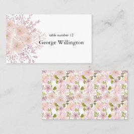 ピンク赤面マグノリア結婚フローラ座席表 プレイスカード