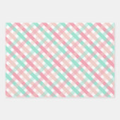 ピンク赤面ミント冬クリスマス誕生日の休日 ラッピングペーパーシート (正面3)