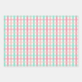 ピンク赤面ミント冬クリスマス誕生日の休日 ラッピングペーパーシート (正面)