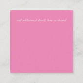 ピンク赤面ミント結婚詳細エンクロージャカード エンクロージャーカード (裏面)
