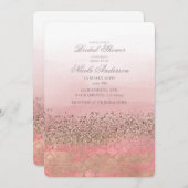 ピンク赤面モロッコインディアンプリンセスブライダルシャワー 招待状 (正面/裏面)