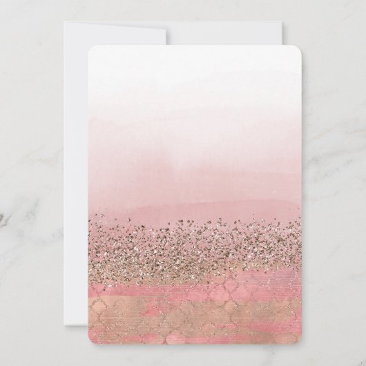 ピンク赤面モロッコインディアンプリンセスブライダルシャワー 招待状 (裏面)