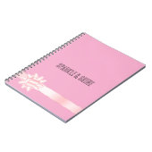 ピンク赤面リボン弓 ノートブック (左側)