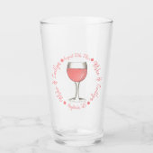 ピンク赤面ロゼワイングラスブライダルシャワー結婚ズ タンブラーグラス (正面)