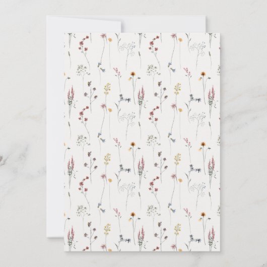 ピンク赤面ワイルドフラワーウォーターカラークレスト卒業 サンキューカード (裏面)