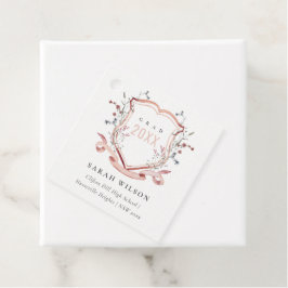 ピンク赤面ワイルドフラワーウォーターカラークレスト卒業 フェイバータグ