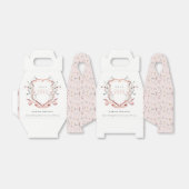 ピンク赤面ワイルドフラワーウォーターカラークレスト卒業 フェイバーボックス (折り畳みなし)