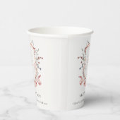 ピンク赤面ワイルドフラワーウォーターカラークレスト卒業 紙コップ (右)