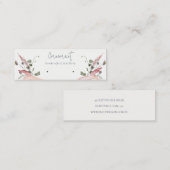 ピンク赤面ワイルドフラワーリボンスタッドループフープホルダー スキニー名刺 (正面/裏面)