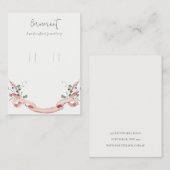 ピンク赤面ワイルドフラワーリボンループフープのホルダー 名刺 (正面/裏面)