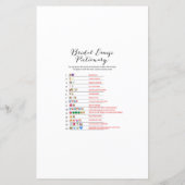 ピンク赤面及び金ゴールドブライダルシャワーゲーム印刷 (裏面)