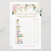 ピンク赤面及び金ゴールドブライダルシャワーゲーム印刷 (正面/裏面)