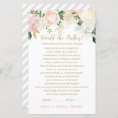 ピンク赤面及び金ゴールドブライダルシャワーゲーム印刷 (正面/裏面)