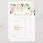 ピンク赤面及び金ゴールドブライダルシャワーゲーム印刷 (正面/裏面)