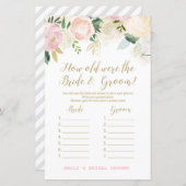 ピンク赤面及び金ゴールドブライダルシャワーゲーム印刷 (正面/裏面)