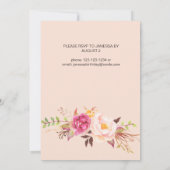 ピンク赤面咲きフローラ誕生日 招待状 (裏面)