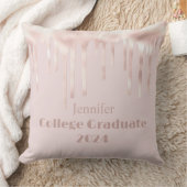 ピンク赤面大学大学院グリッター装飾用クッション クッション (ブランケット)