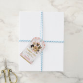 ピンク赤面子犬ガールベビーシャワーの好意 ギフトタグ (より糸付き)