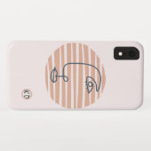 ピンク赤面幾何モダン芸術 Case-Mate iPhoneケース (裏面(横))