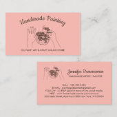 ピンク赤面手作りホビーペインタースケッチ 名刺 (正面/裏面)