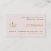 ピンク赤面料理ペストリーショップツールベーカリー 名刺 (裏面)