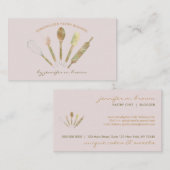 ピンク赤面料理ペストリーショップツールベーカリー 名刺 (正面/裏面)