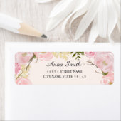 ピンク赤面植物性フローラ結婚ズ住所 シール (インサイチュ)