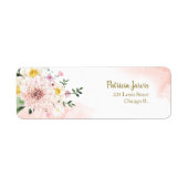 ピンク赤面水彩フローラ ラベル (正面)