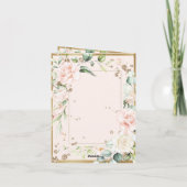 ピンク赤面水彩写真フローラ結婚ズ サンキューカード (裏面)