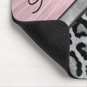 ピンク赤面照明ヒョウ柄 マウスパッド (コーナー)