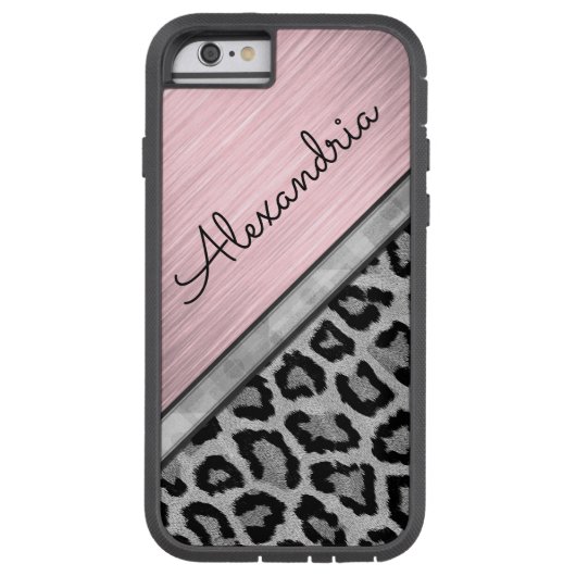 ピンク赤面照明ヒョウ柄 Case-Mate iPhoneケース (裏面)