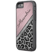 ピンク赤面照明ヒョウ柄 Case-Mate iPhoneケース (裏面左)