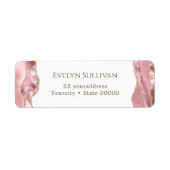 ピンク赤面瑪瑙差出人住所ラベル ラベル (正面)