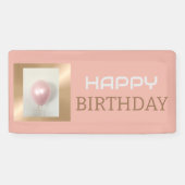 ピンク赤面真珠光沢誕生日バナー 横断幕 (横)