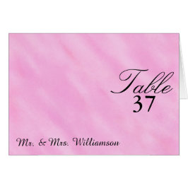 ピンク赤面結婚のテーブルテントカード