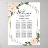 ピンク赤面結婚幾何学座席表 ポスター (正面)