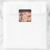 ピンク赤面絞り染めOMロータスビジネスロゴ スクエアシール (バッグ)