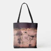 ピンク赤面絞り染めOMロータス トートバッグ (裏面)