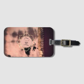 ピンク赤面絞り染めOMロータス ラゲッジタグ (正面横)