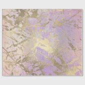 ピンク赤面絵画ズアメジストバラ金ゴールド大理石 ラッピングペーパー (フラット)