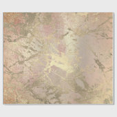 ピンク赤面絵画ズシャンペーン金ゴールドマーブルミントVIP ラッピングペーパー (フラット)