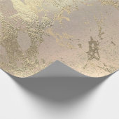 ピンク赤面絵画ズシャンペーン金ゴールドマーブルミントVIP ラッピングペーパー (角)