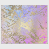 ピンク赤面絵画ズブライトピンク金ゴールドマーブルシャイニー ラッピングペーパー (フラット)