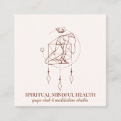 ピンク赤面美しい瞑想チャクラヨガコーチ スクエア名刺 (正面)
