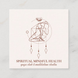 ピンク赤面美しい瞑想チャクラヨガコーチ スクエア名刺