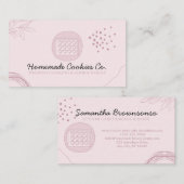 ピンク赤面自家製ハートCookie 名刺 (正面/裏面)