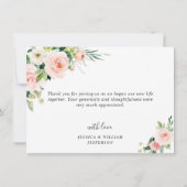 ピンク赤面花緑のフローラ写真 サンキューカード (裏面)